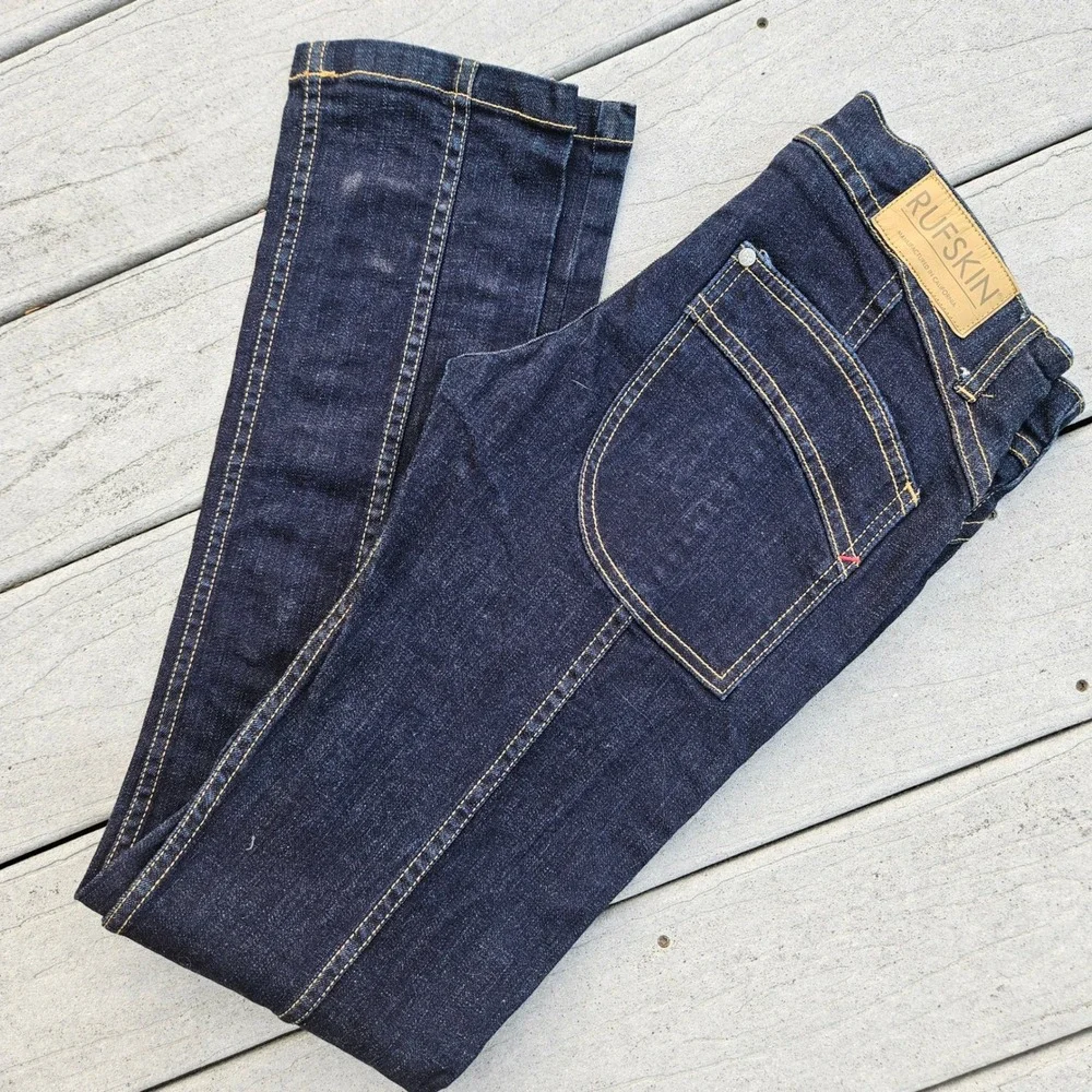 Rufskin Matchstick Slim-Fit Straight Indigo Button Fly Jeans Mens Size 30 USA